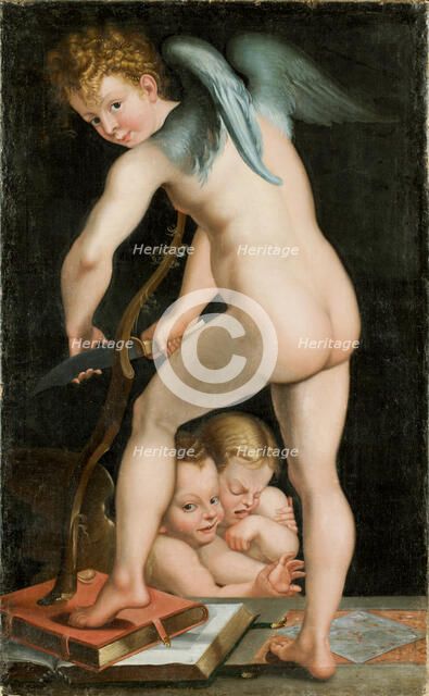 Bow-carving Cupid, Between 1534 und 1540. Creator: Parmigianino (1503-1540).