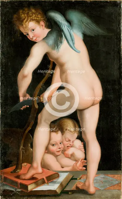 Bow-carving Cupid, Between 1534 und 1540. Creator: Parmigianino (1503-1540).