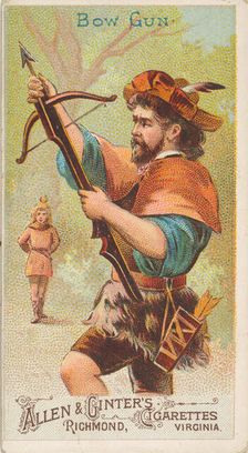 Bow Gun, from the Arms of All Nations series (N3) for Allen & Ginter Cigarettes Brands, 1887. Creator: Allen & Ginter
