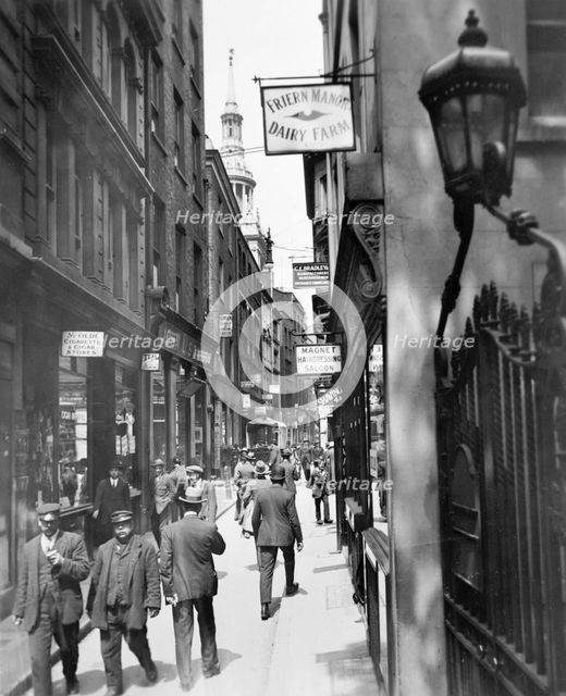 Bow Lane looking north, City of London, c1920s. Creator: George Davison Reid.
