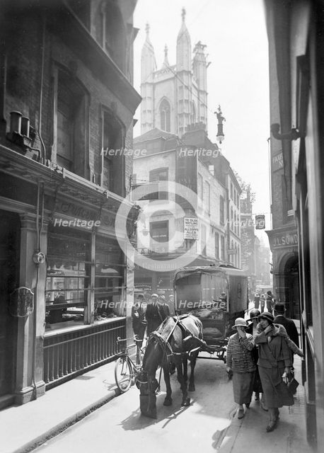 Bow Lane looking south, City of London, c1930. Creator: George Davison Reid.