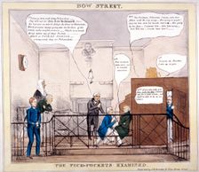 Bow Street, the pick-pockets examined London, 1830. Artist: LB