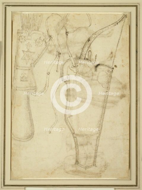 Bowcase and Quiver of Arrows, 1438. Creator: Pisanello.