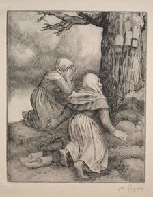 Bowing before the Tree (Larbre de salut). Creator: Alphonse Legros (French, 1837-1911)