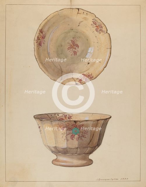 Bowl, 1937. Creator: J. Howard Iams.