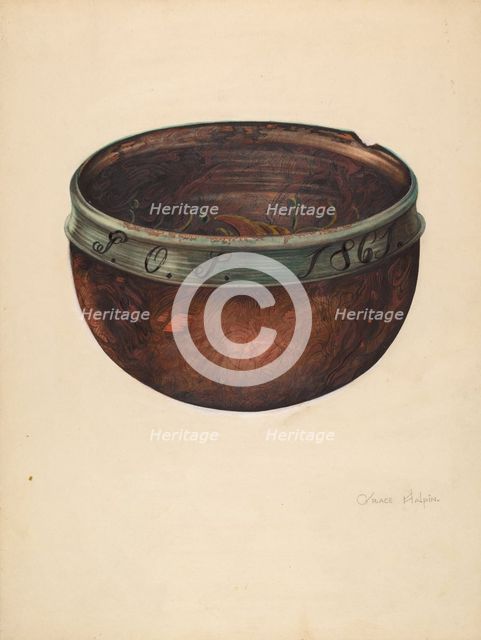 Bowl, 1938. Creator: Grace Halpin.