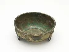Bowl with masks and ring handles, Han dynasty, 206 BCE-220 CE. Creator: Unknown
