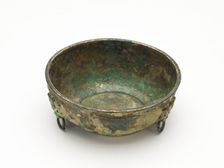Bowl with masks and ring handles, Han dynasty, 206 BCE-220 CE. Creator: Unknown