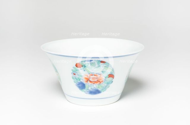 Bowl with Medallions of Flowers, Qing dynasty, Kangxi or Yongzheng period, late 17th/early 18th cent Creator: Unknown.
