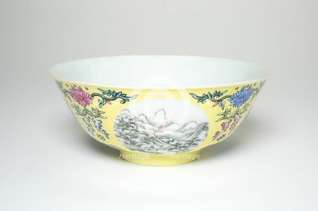 Bowl with Mountainous Landscapes, Qing dynasty (1644-1911), Daoguang reign (1821-1850). Creator: Unknown.