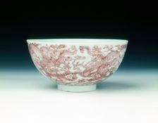 Bowl with nine dragons in underglaze red, Yonzheng period, Qing dynasty, China, 1723-1735. Creator: Unknown
