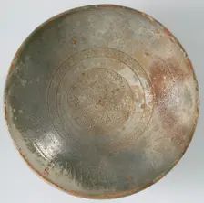 Bowl with Ornamented Rosette, Byzantine, 11th-13th century. Creator: Unknown