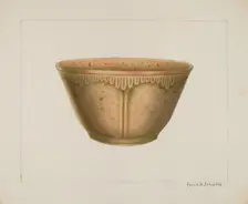 Bowl with Ornamented Rim, c. 1938. Creator: Annie B Johnston
