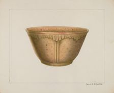 Bowl with Ornamented Rim, c. 1938. Creator: Annie B Johnston