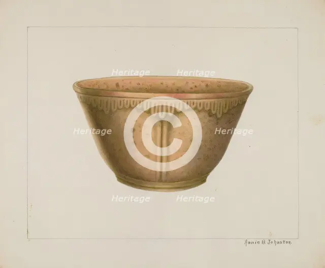 Bowl with Ornamented Rim, c. 1938. Creator: Annie B Johnston.