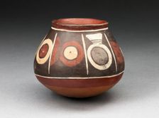 Bowl with a Horizontal Band of Circular Motifs, 180 B.C./A.D. 500. Creator: Unknown