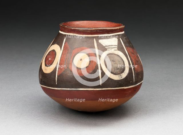 Bowl with a Horizontal Band of Circular Motifs, 180 B.C./A.D. 500. Creator: Unknown.