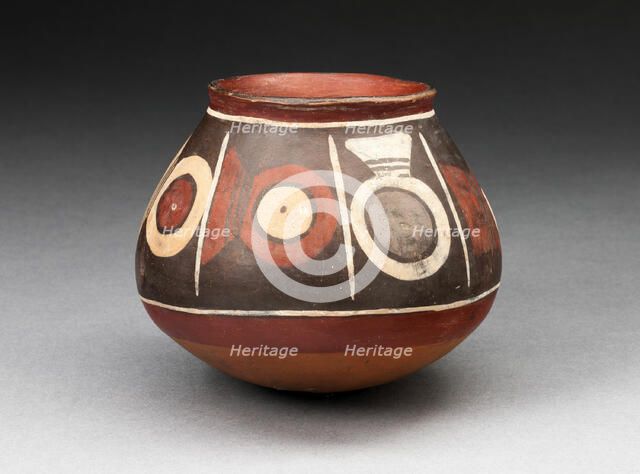 Bowl with a Horizontal Band of Circular Motifs, 180 B.C./A.D. 500. Creator: Unknown.