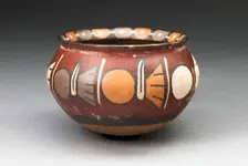 Bowl with a Horizontal Band of Repeated Abstract Motifs, 180 B.C./A.D. 500. Creator: Unknown