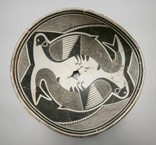 Bowl with a Pair of Avian-Fish Composite Creatures, 1000/1130. Creator: Unknown
