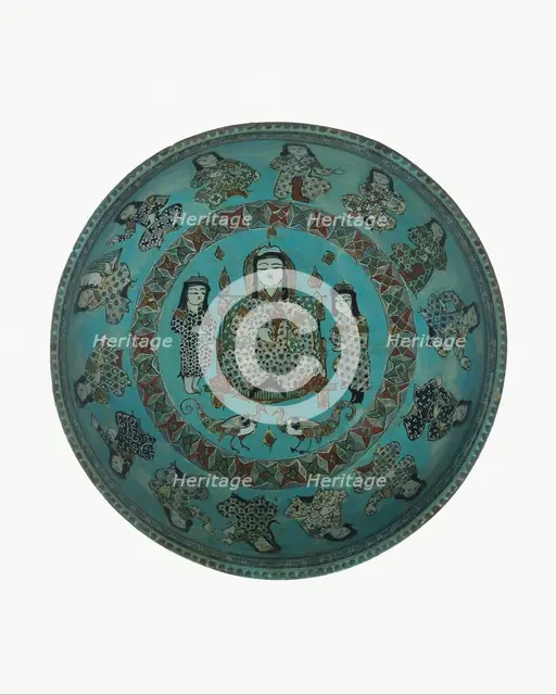Bowl with a Ruler and Attendants, Iran, 12th-13th century. Creator: Unknown.