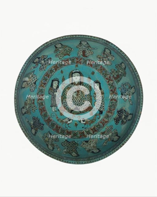 Bowl with a Ruler and Attendants, Iran, 12th-13th century. Creator: Unknown.