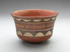 Bowl with Abstract Motif, Possibly Representing a Serpent, 180 B.C./A.D. 500. Creator: Unknown