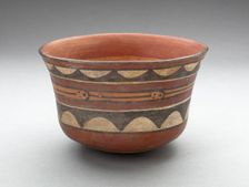 Bowl with Abstract Motif, Possibly Representing a Serpent, 180 B.C./A.D. 500. Creator: Unknown