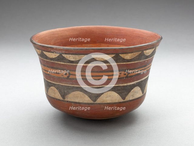 Bowl with Abstract Motif, Possibly Representing a Serpent, 180 B.C./A.D. 500. Creator: Unknown.
