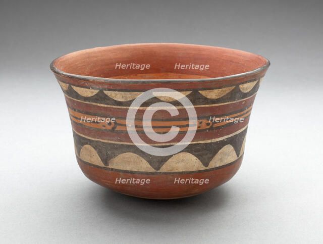 Bowl with Abstract Motif, Possibly Representing a Serpent, 180 B.C./A.D. 500. Creator: Unknown.