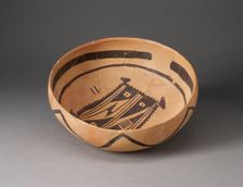 Bowl with Abstract, Geometric Rendering of Blanket on Interior, 1400/1600. Creator: Unknown