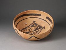 Bowl with Abstract, Geometric Rendering of Blanket on Interior, 1400/1600. Creator: Unknown