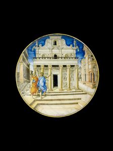 Bowl with Aeneas and Achates in Carthage, 1545. Artist: Francesco Durantino