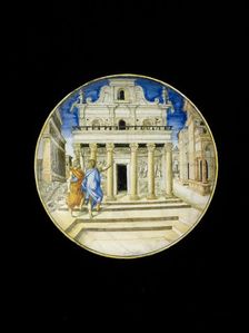 Bowl with Aeneas and Achates in Carthage, 1545. Artist: Francesco Durantino