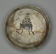 Bowl with Burden-Bearing Human, c. 1000-1150. Creator: Unknown