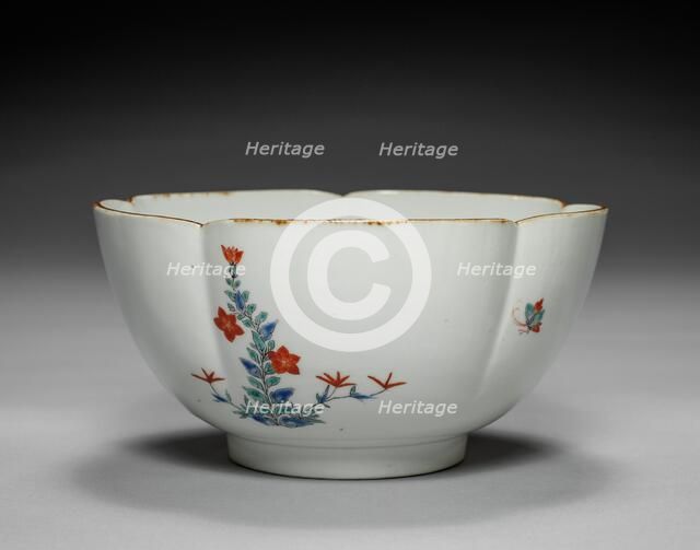 Bowl with Butterflies and Flowers: Kakiemon Type, c. 1700. Creator: Unknown.