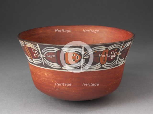 Bowl with Band of Abstract Spiders around Rim, 180 B.C./A.D. 500. Creator: Unknown.