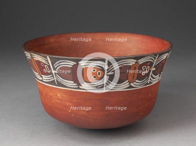 Bowl with Band of Abstract Spiders around Rim, 180 B.C./A.D. 500. Creator: Unknown.