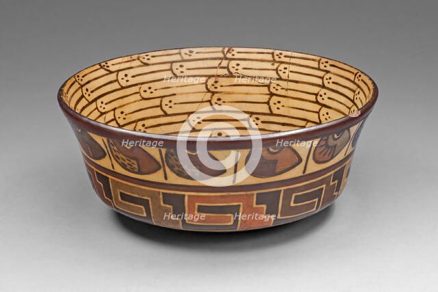 Bowl with Bean andGeometric Motifs, 180 B.C./A.D. 500. Creator: Unknown.