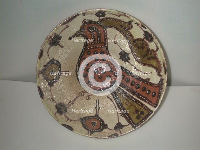 Bowl with Bird and Flowers, Iran, 10th century. Creator: Unknown.