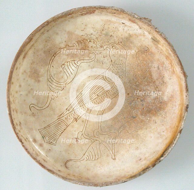 Bowl with Bird of Prey, Byzantine, 11th-13th century. Creator: Unknown.