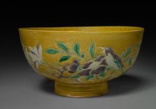 Bowl with Birds and Flowers, 1644-1661. Creator: Unknown