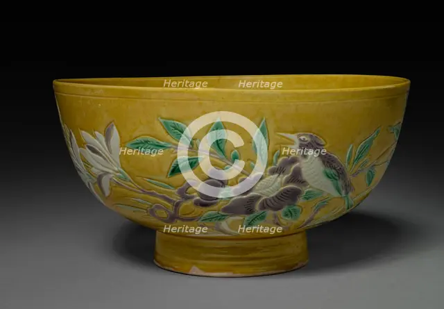 Bowl with Birds and Flowers, 1644-1661. Creator: Unknown.