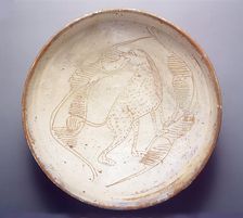 Bowl with Cheetah, Byzantine, 11th-13th century. Creator: Unknown