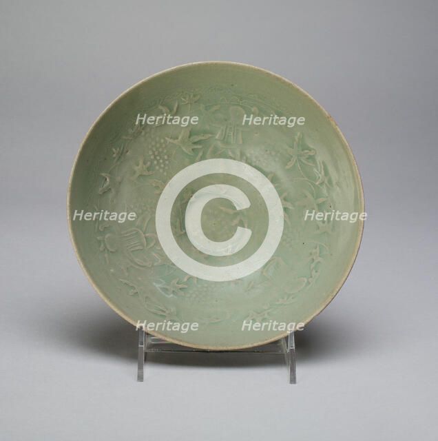 Bowl with Chidren Playing amid Hibiscus and Grapes, Korea, Goryeo dynasty, mid/late 12th century. Creator: Unknown.