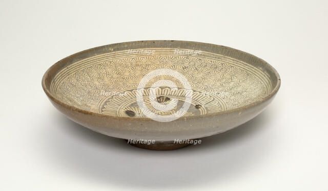 Bowl with Chrysanthemum Flower Heads, Korea, Joeson dynasty (1392-1910), 15th century. Creator: Unknown.