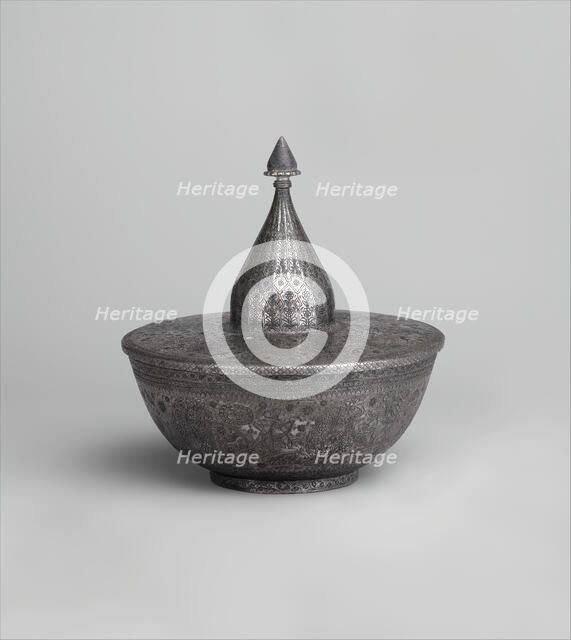 Bowl with Cover, Iran, 19th century. Creator: Unknown.