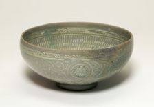 Bowl with Cranes and Chrysanthemum Flower Heads, Korea, Goryeo dynasty, late 14th century. Creator: Unknown