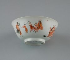 Bowl with Daoist Immortals, Qing dynasty (1644-1911), Qianlong reign mark and period (1736-1795). Creator: Unknown