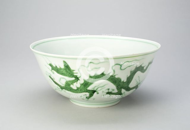 Bowl with Dragons Chasing a Flaming Pearl, Ming dynasty (1368-1644), Zhengde reign (1506-1521). Creator: Unknown.
